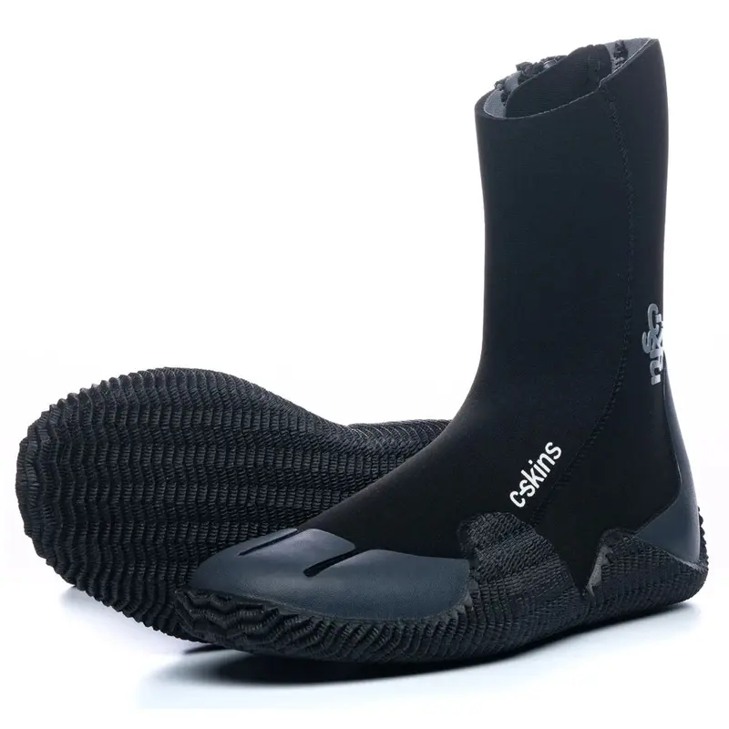 C-Skins Legend 5Mm Round-Toe Zippered Wetsuit Boots – Black/Charcoal 1