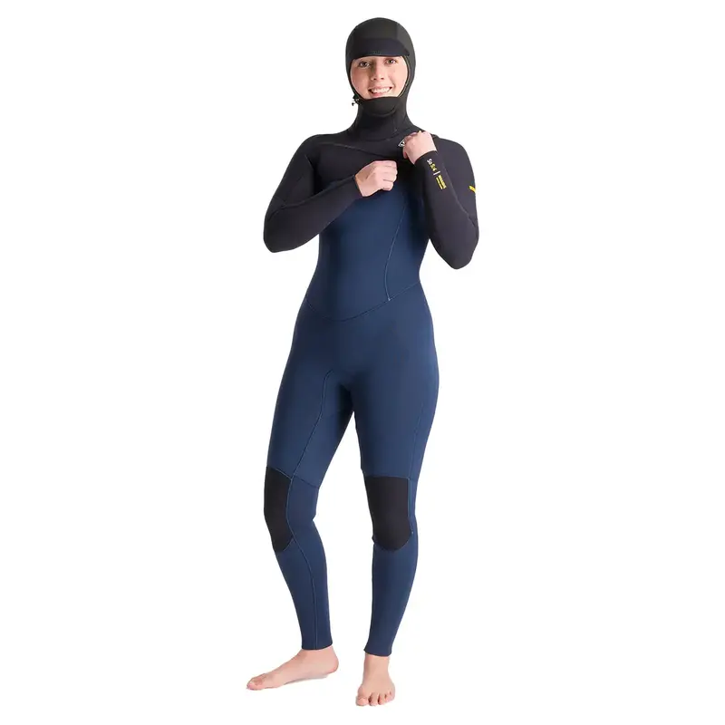 C-Skins Nuwave Solace 5/4/3Mm Hooded Chest-Zip Wetsuit – Bluestone/Black/Saffron 1