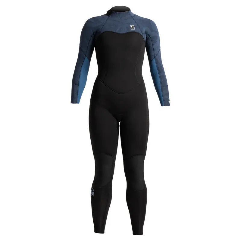 C-Skins Women'S Solace 4/3Mm Chest-Zip Wetsuit In Black And Blue 2