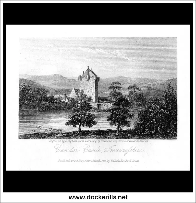 Cawdor Castle In Nairnshire, Scotland: 1818 Copperplate Engraving 1