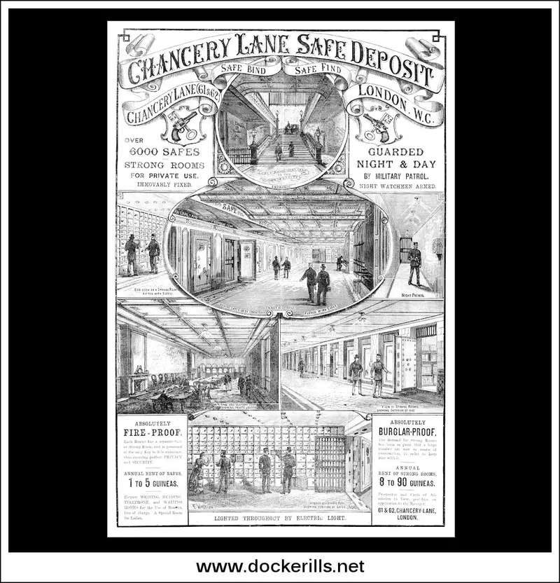 Chancery-Lane Safe Deposit Co. Ad – March 1887 Historical Print 1