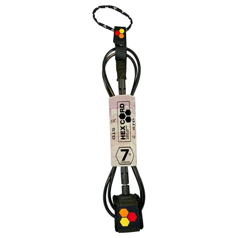 Channel Islands Hex Cord Standard Leash – 7 Feet, Black 1