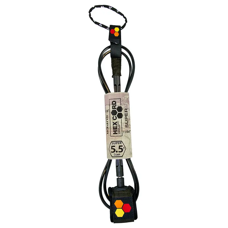 Channel Islands Super Comp Hex Leash – 5.5 Feet, Black 1