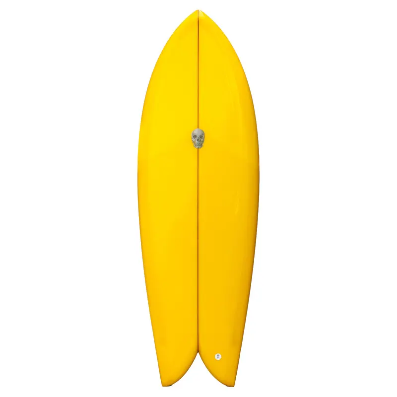 Christenson 5'4" Twin Fin Fish Surfboard In Yellow 1
