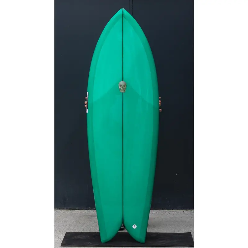 Christenson 5'8" Twin Fin Fish Surfboard In Emerald 1