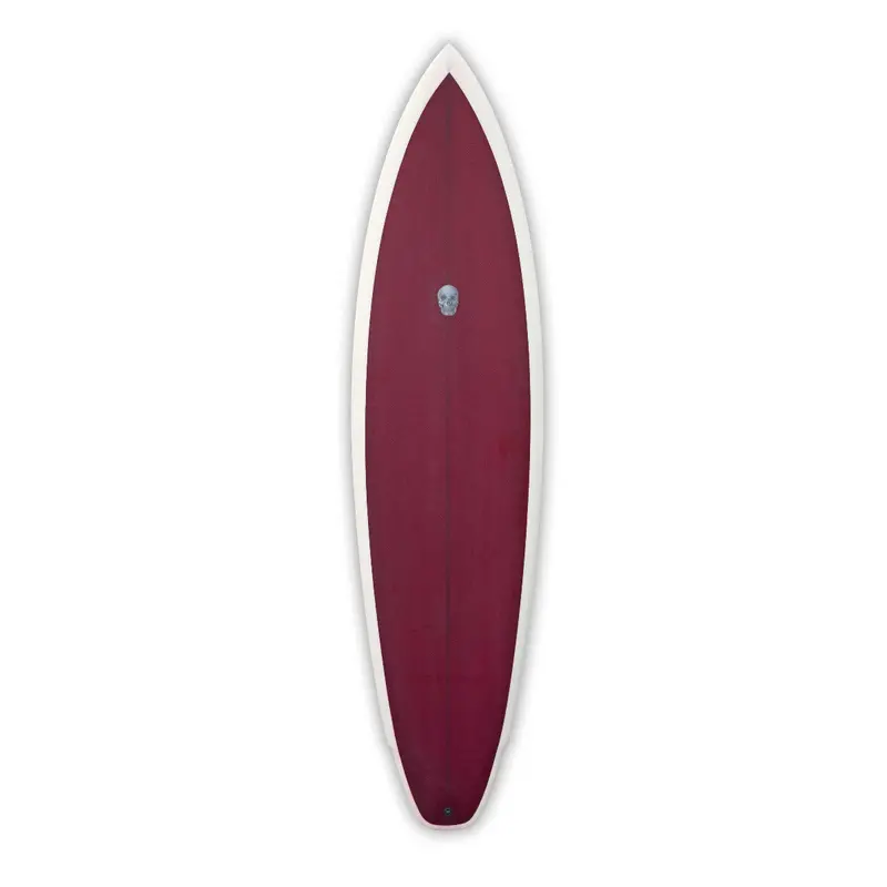 Christenson Lane Splitter Mid-Fin Surfboard – 7'2", Burgundy 1