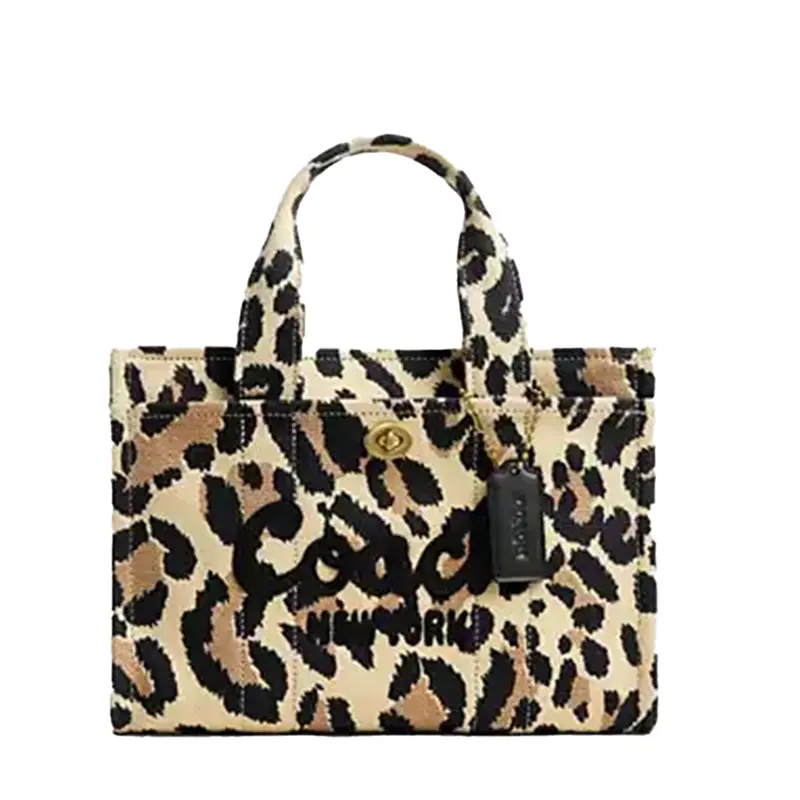 Coach Cargo Tote Bag 26 With Leopard Print – Natural Leopard Accent 1
