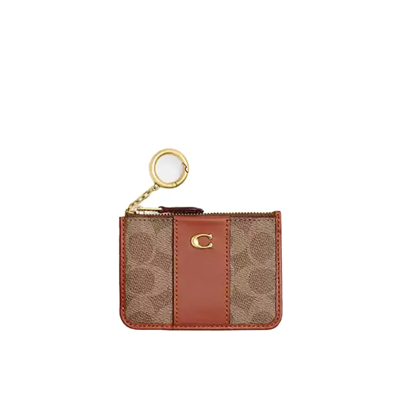 Coach Mini Id Skinny Cardholder In Signature Canvas 1