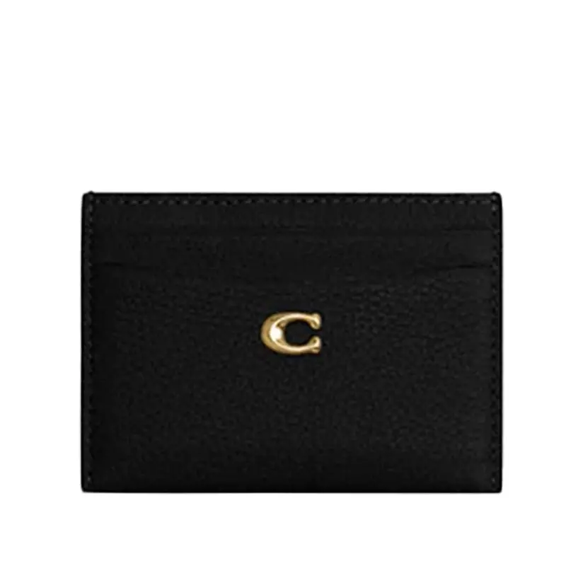Coach Polished Pebble Leather Card Case 1