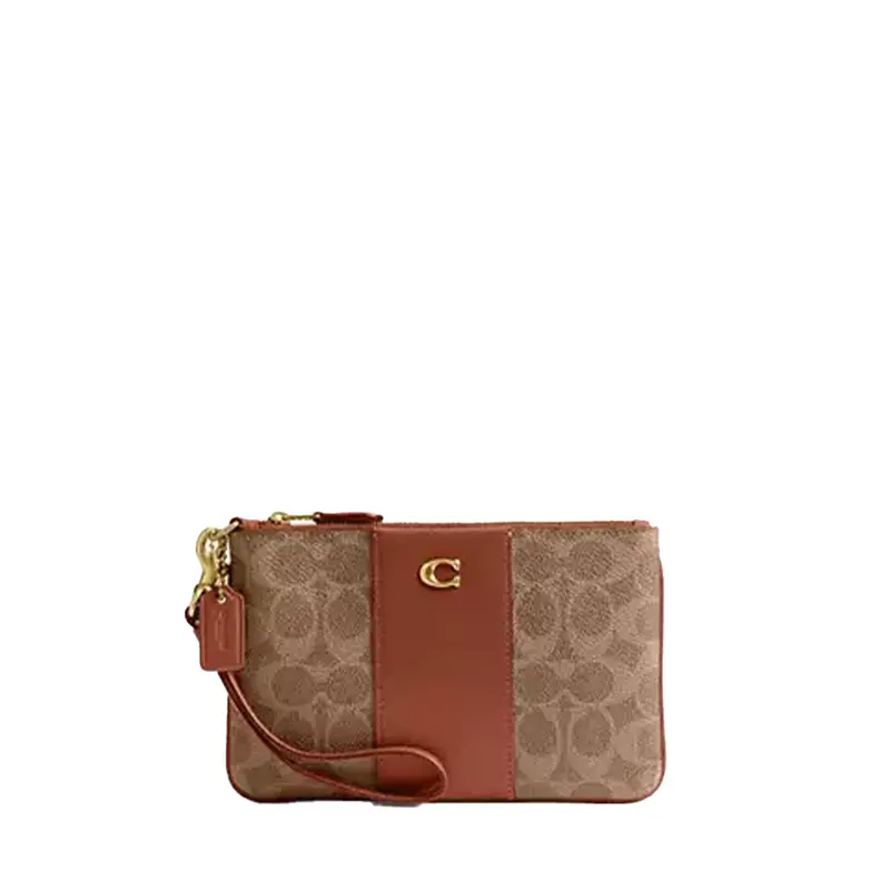 Coach Signature Canvas Small Wristlet For Women 1