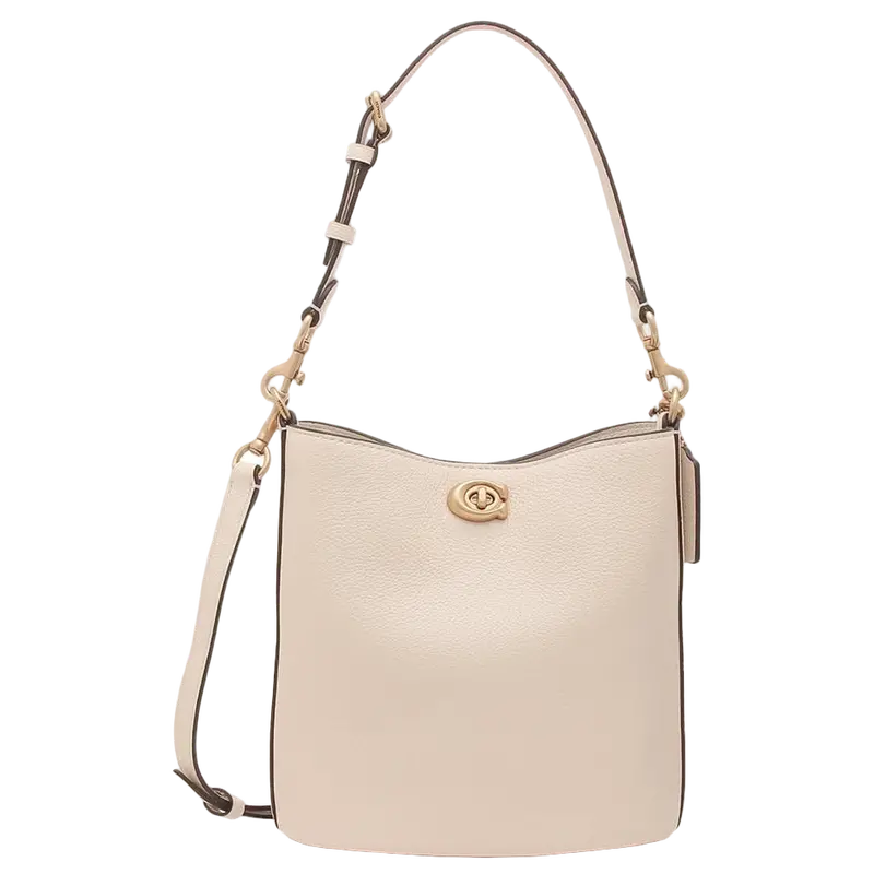 Coach Willow Soft Bucket Bag In Polished Pebble Leather – Chalk 1