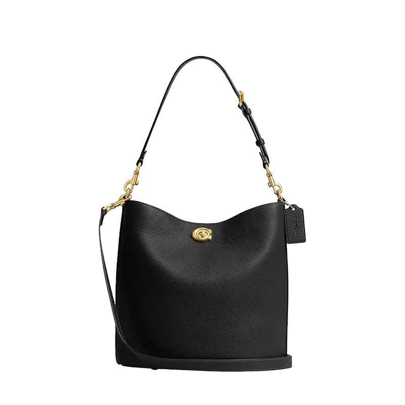 Coach Willow Soft Bucket Bag – Polished Pebble Leather, Size 19 1