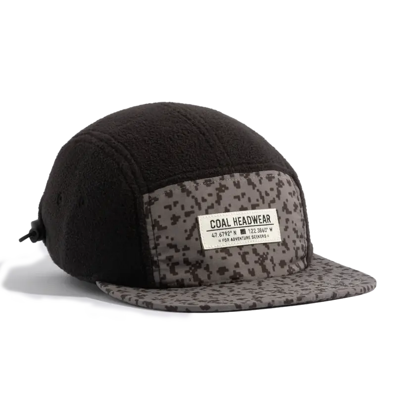 Coal Bridger Fleece 5-Panel Cap In Black Grid Camo 1