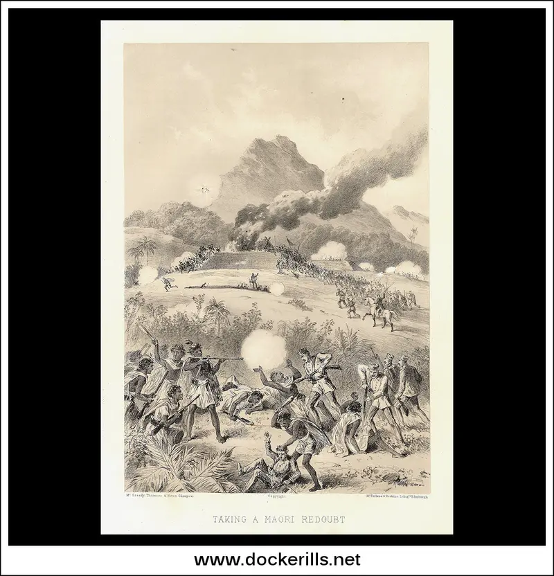 Colonial Conflict: Maori Redoubt Assault In New Zealand Wars 1879 Lithograph 1