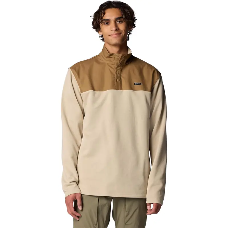 Columbia Men'S Pitchstone Overlay Half-Snap Pullover In Ancient Fossil And Delta 1