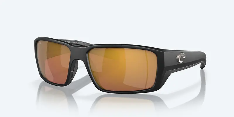 Costa Del Mar Fantail Pro Polarized Sunglasses – Matte Black Frame With Gold Mirror 580G Lens 1