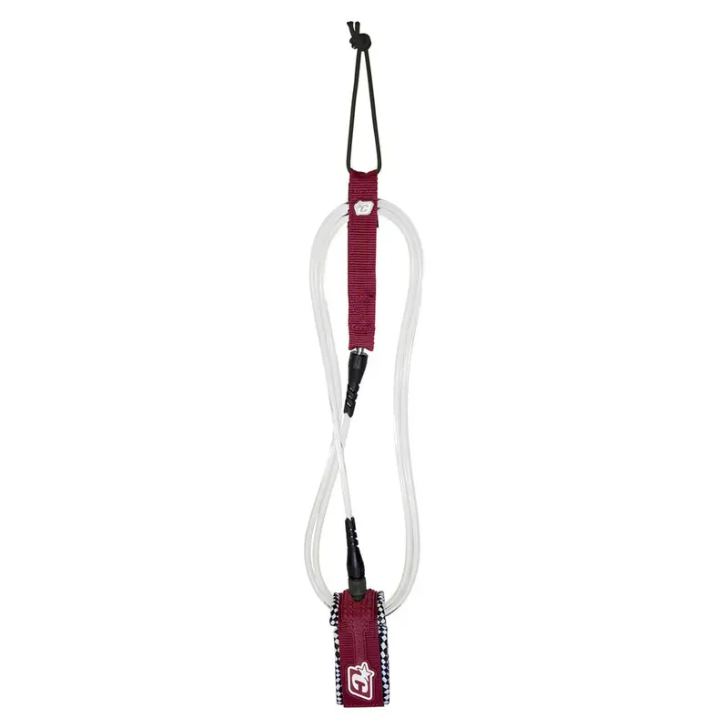 Creatures Of Leisure 7Ft Pro Surf Leash – White & Maroon 1
