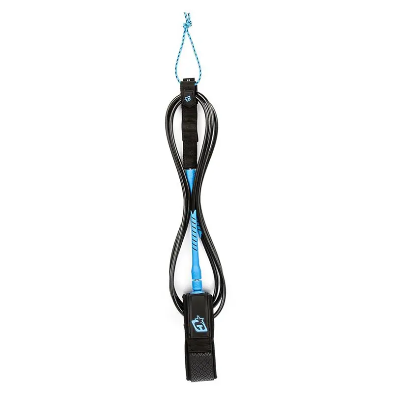 Creatures Of Leisure 9-Foot Knee Leash For Longboards – Black/Cyan 1