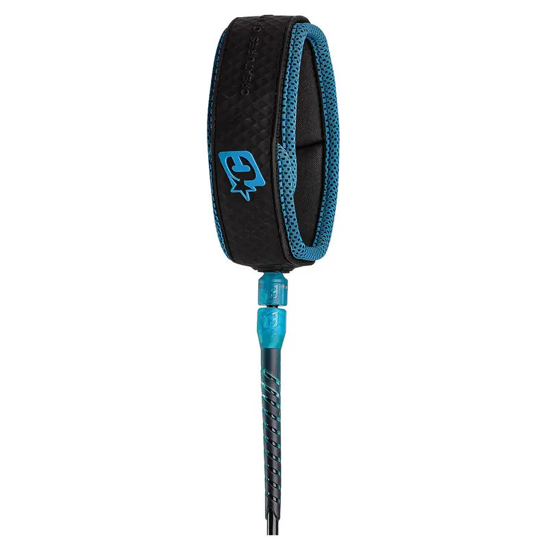 Creatures Of Leisure Reliance Longboard Knee Leash – 9Ft, Black/Cyan 1