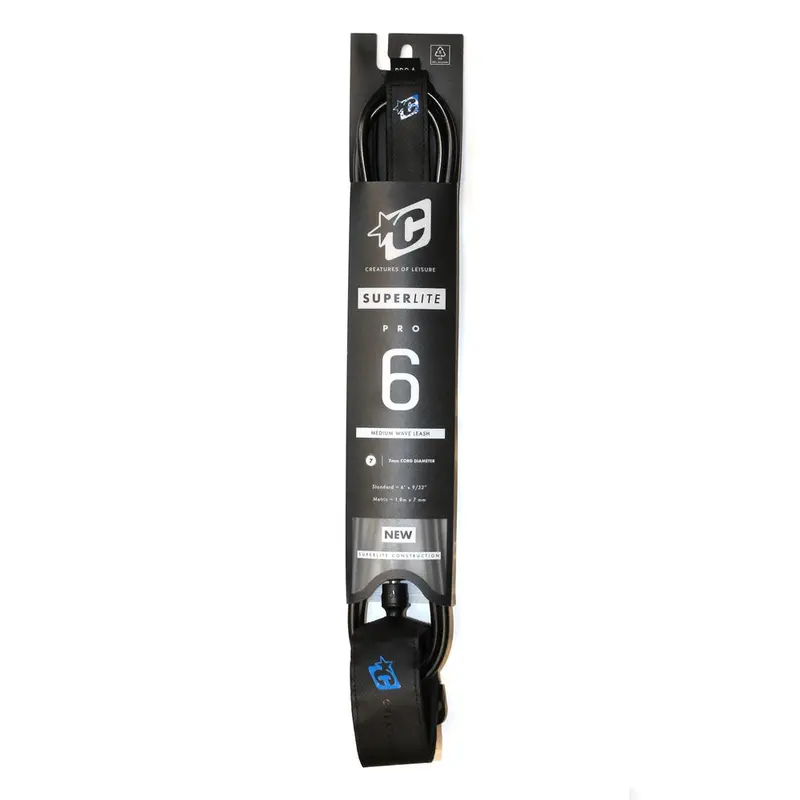Creatures Of Leisure Superlite 6Ft Pro Leash – Black/Cyan 1