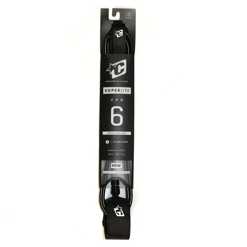 Creatures Of Leisure Superlite 6Ft Pro Leash – Solid Black 1