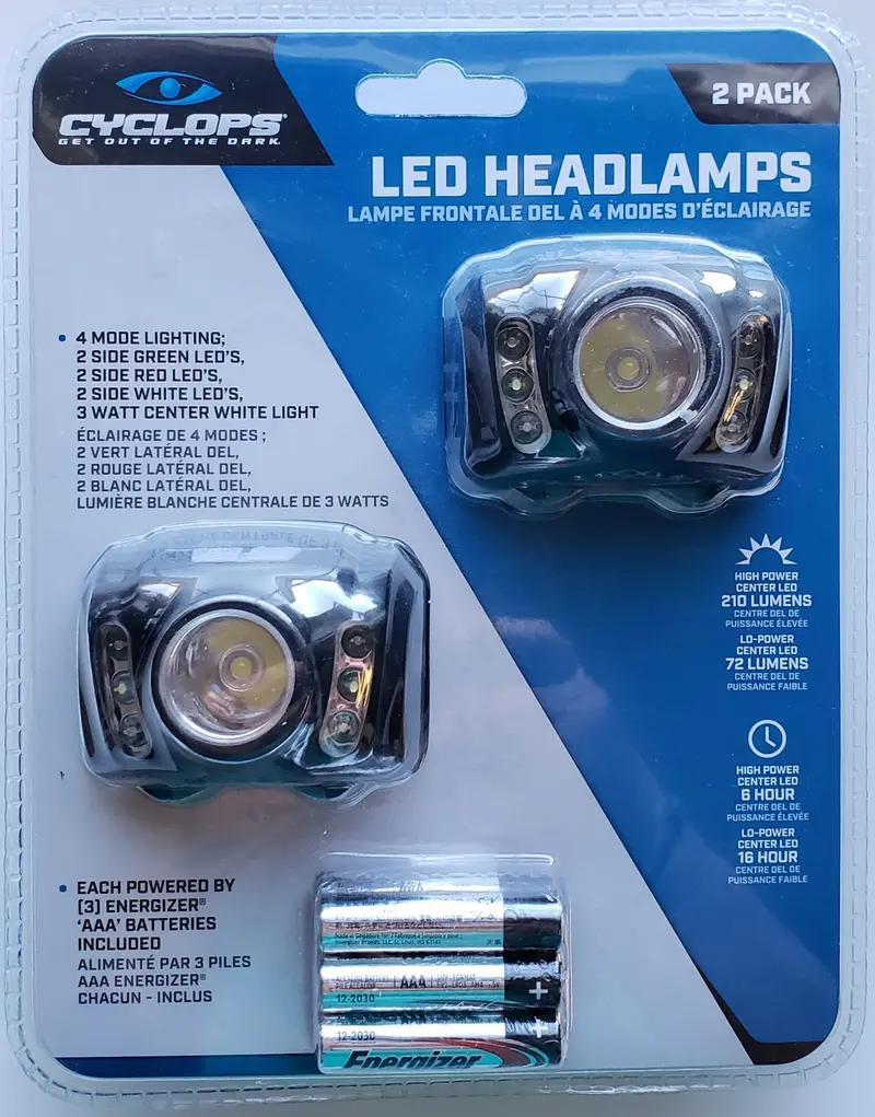 Cyclops 210-Lumen Dual-Mode Headlamp – 2-Pack Hands-Free Lighting 1