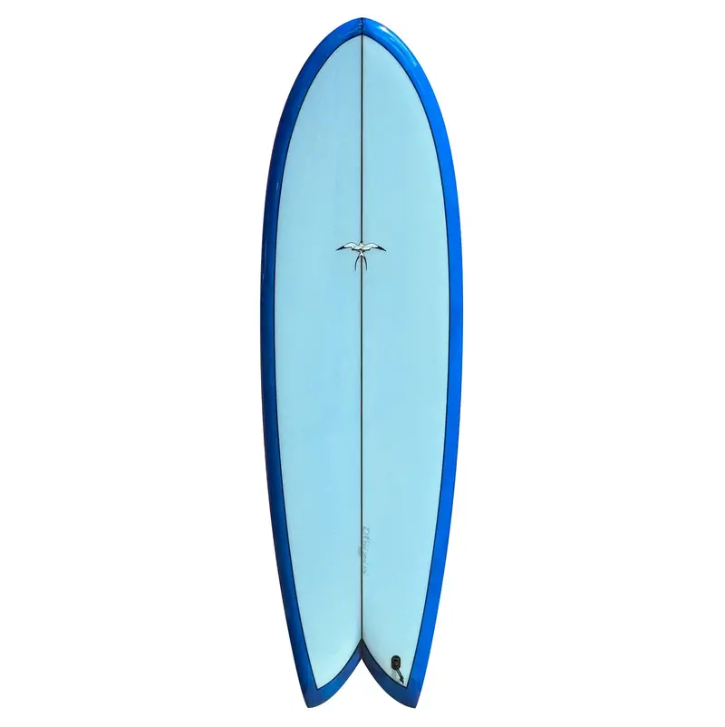 Donald Takayama Humu Fish Surfboard – 5'10" Blue, Glass-On Fins 1