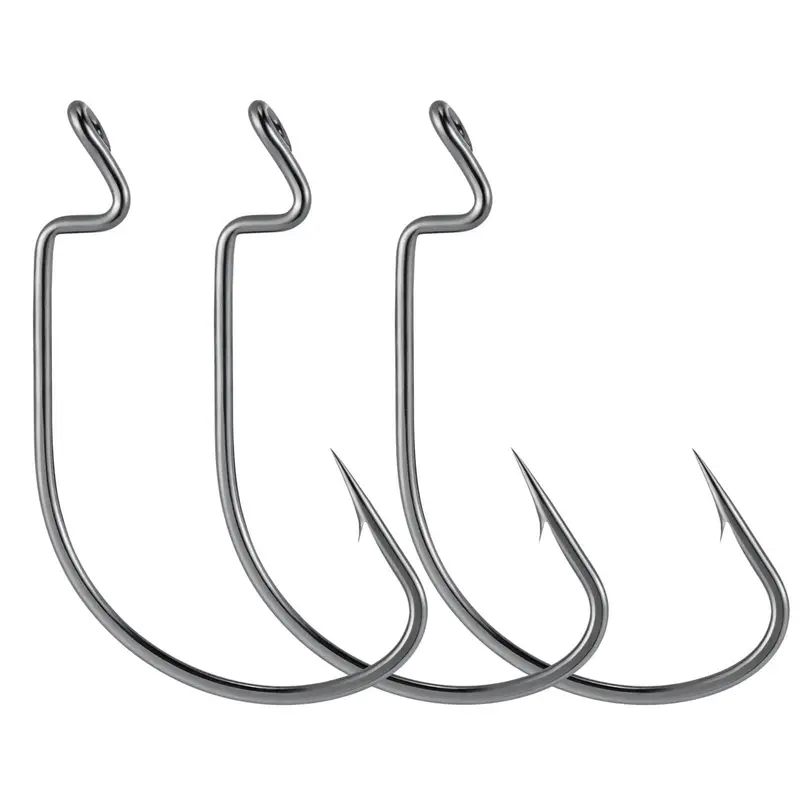 Dr.Fish 100-Piece Offset Shank Worm Hooks – Sizes #1 To 5/0 1