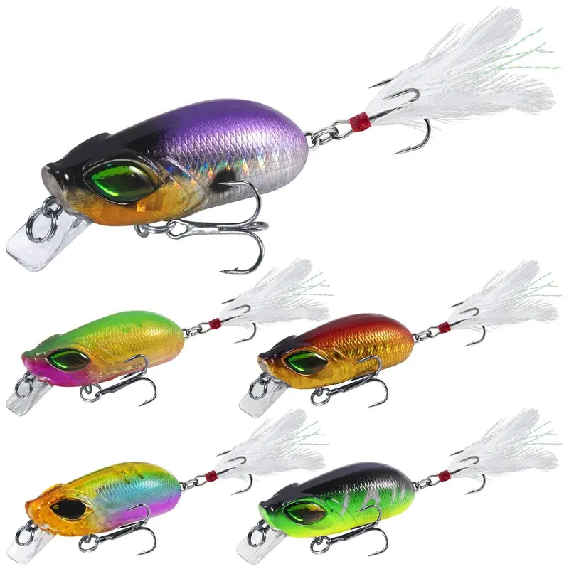 Dr.Fish 5-Pack 2.4-Inch Minnow-Style Crankbait Fishing Lures 1