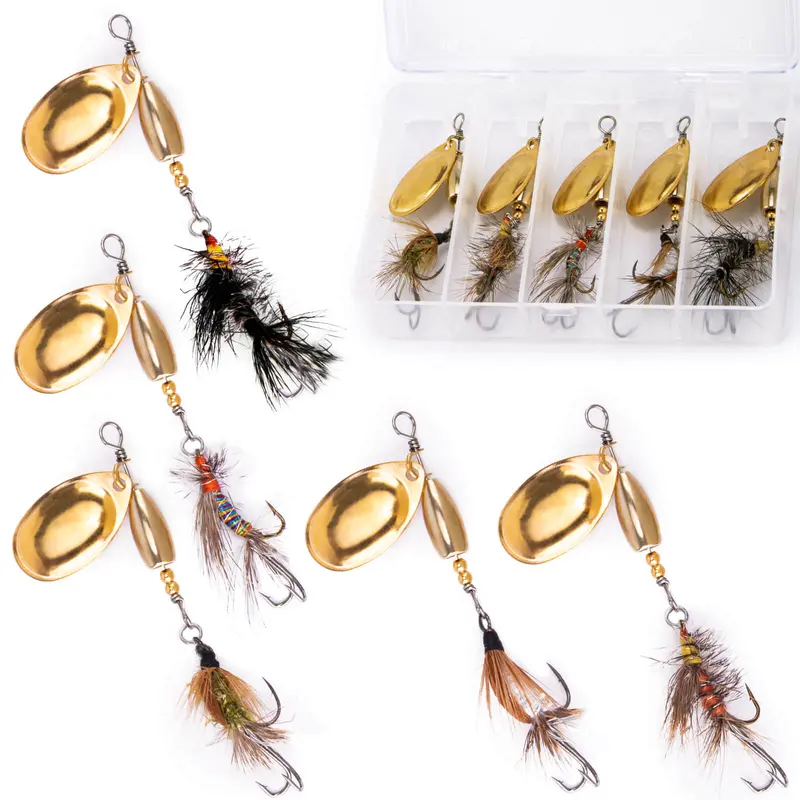 Dr.Fish 5-Piece Trout-Specific Spinner Lure Collection — Flash & Vibration Optimized 1