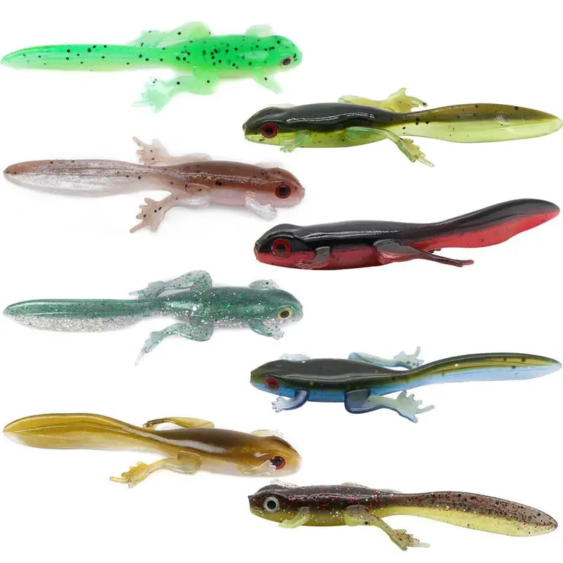 Dr.Fish 6-Pack Soft Plastic Frog Lures – 3.2-Inch Realistic Swimbaits 1