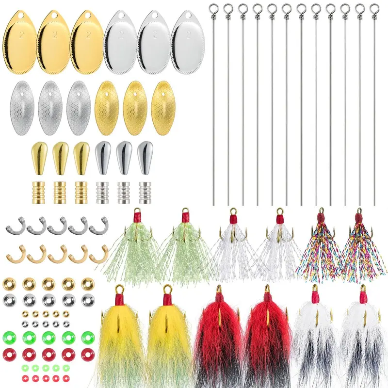 Dr.Fish Compact Spinner Crafting Kit – 98-Piece Tackle-Making Bundle 1
