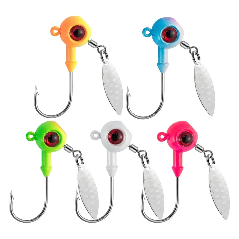 Dr.Fish Compact Underspin Jig Heads – 10-Pack, 1/8Oz–1/4Oz Balanced Design 1