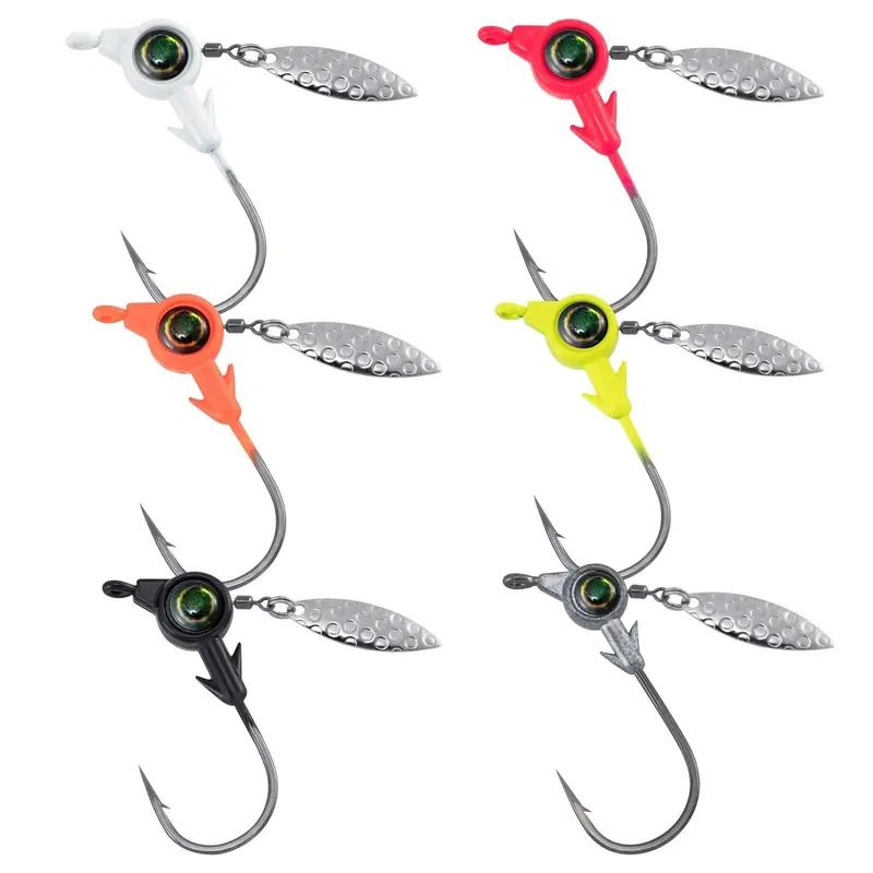 Dr.Fish Crappie Underspin Jig Heads – 10 Pcs, 1/8 Oz To 3/8 Oz 1