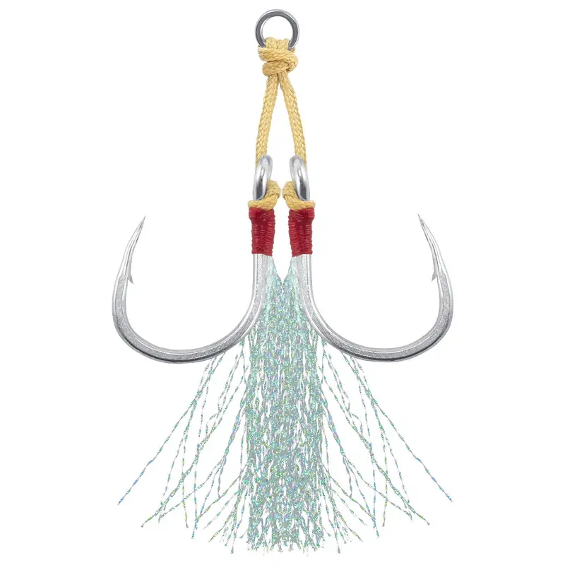 Dr.Fish Double Jigging Assist Hooks – 10-Pack, Sizes 1/0 To 11/0 1