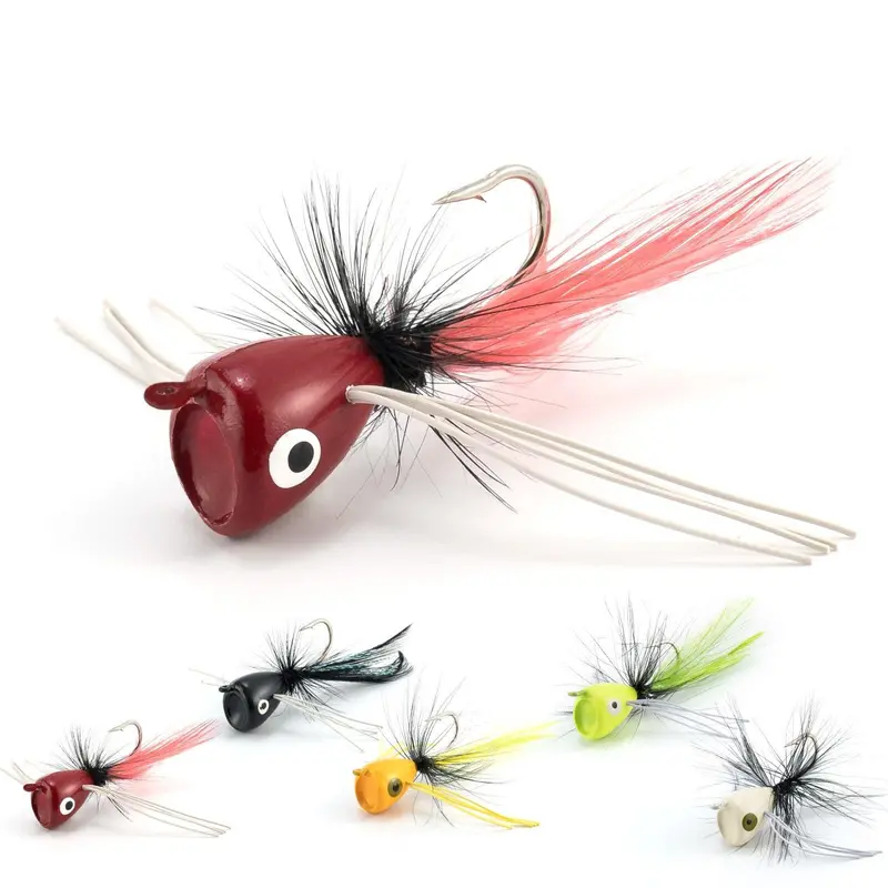 Dr.Fish Fly Fishing Popper Kit – 5 Or 10-Piece Topwater Surface Lure Collection 1