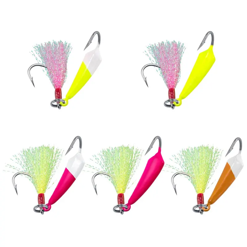 Dr.Fish Pompano Jig Sets With Teaser Hooks – 5-Pack, Saltwater-Ready Design 6