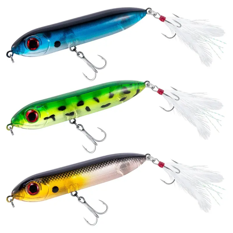 Dr.Fish Topwater Fishing Lures – 3-Pack, 12G Floating Minnows, 10Cm Body 1