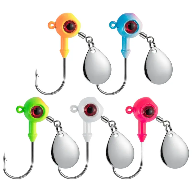 Dr.Fish Underspin Jig Heads – 10-Pack, 1/8Oz To 1/4Oz For Inline Spinners 1