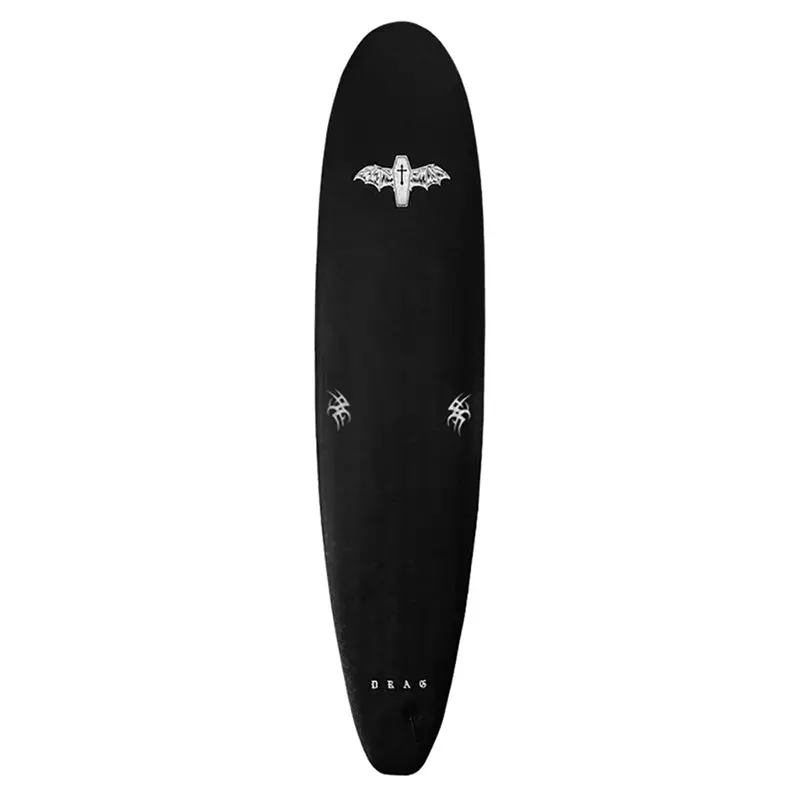 Drag Coffin 8'0" Softboard – Classic Single-Fin, Black And White 1