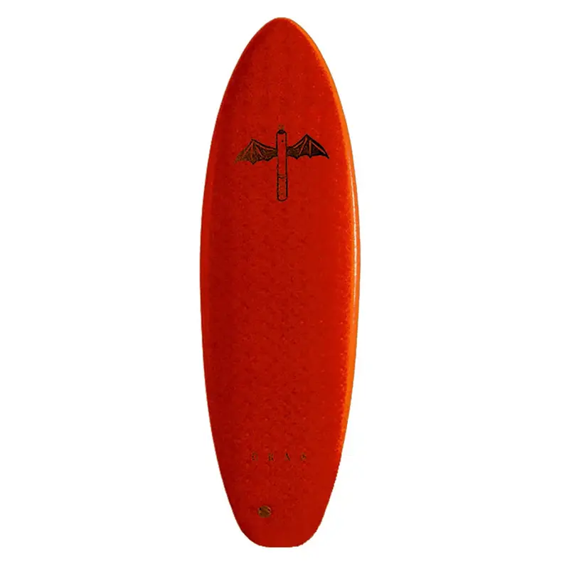 Drag Dart 6'6" Flat-Tail Thruster Softboard – Bold Red Design 1