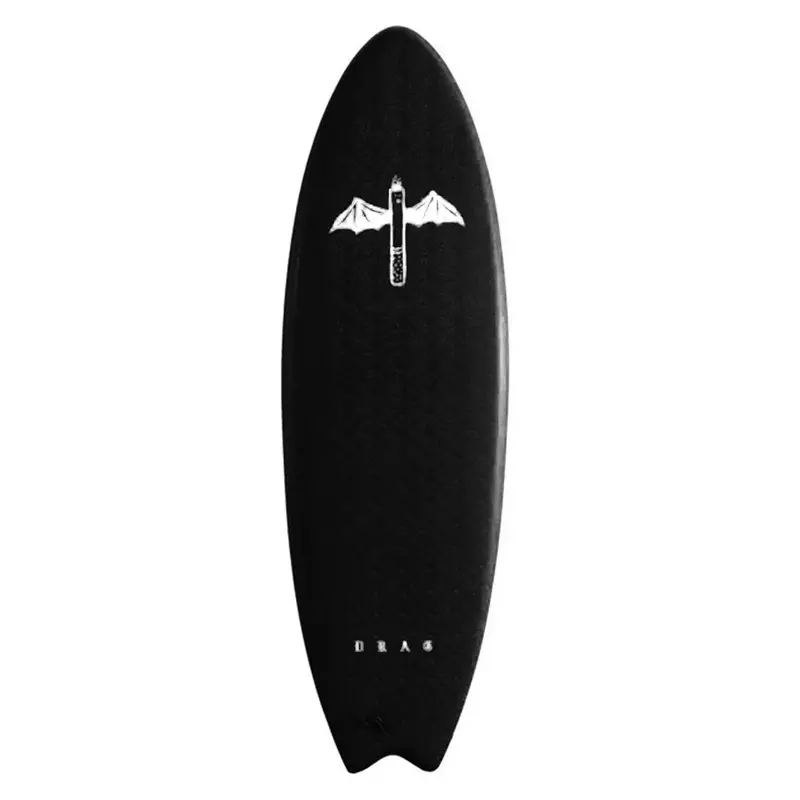 Drag Dart Swallow-Tail Thruster Softboard – 5'6", Black/Red 1