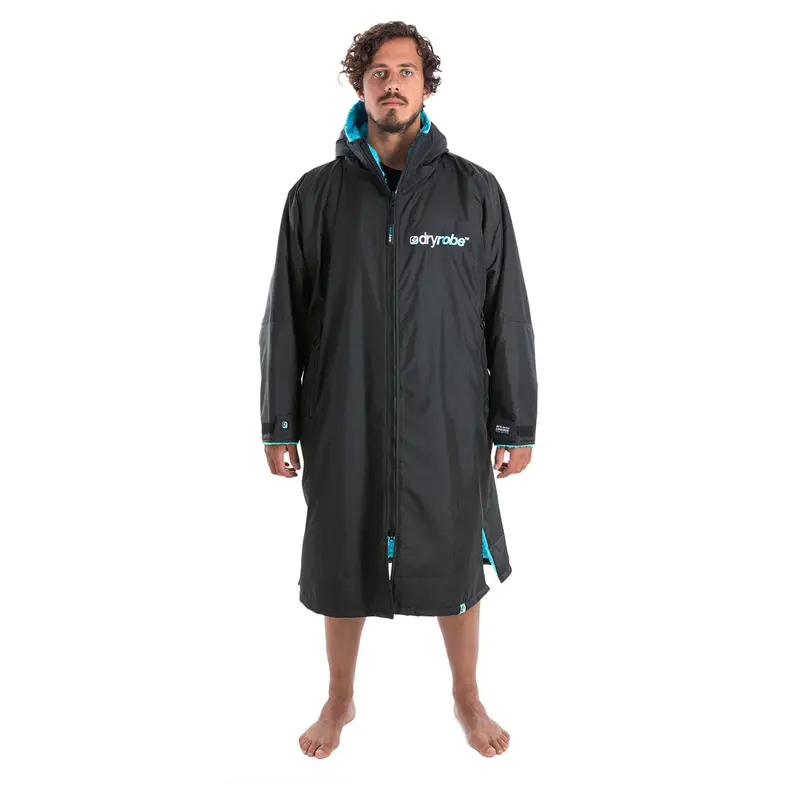 Dryrobe Advance Long-Sleeve Changing Robe – Black & Blue 1