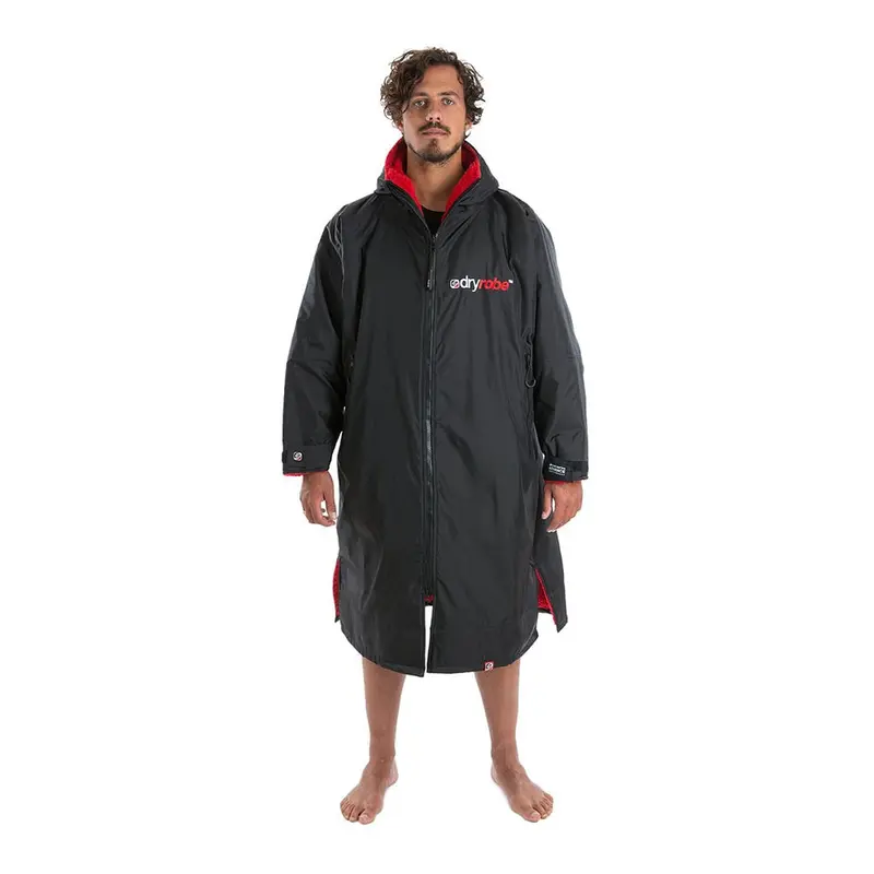 Dryrobe Advance Long-Sleeve Changing Robe – Black & Red 1