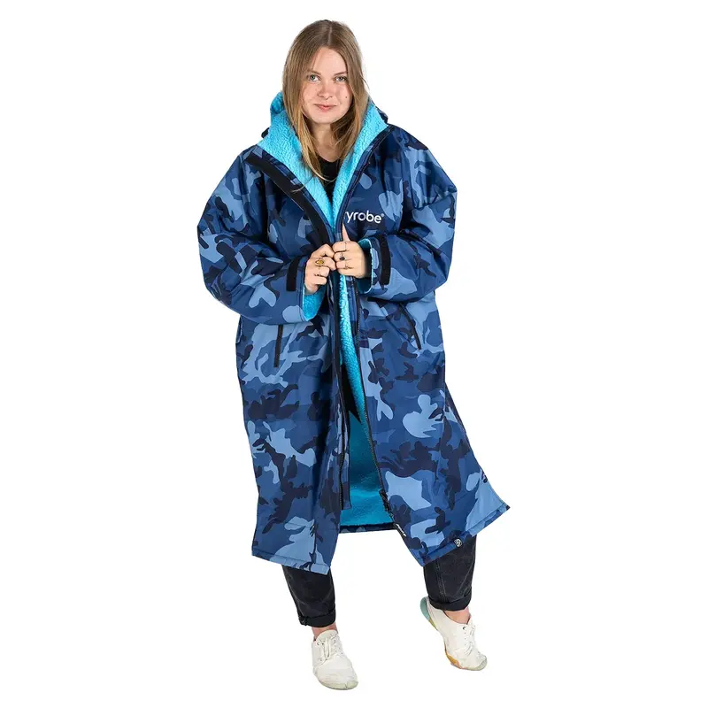 Dryrobe Advance Long-Sleeve Changing Robe – Blue Camo And Navy 1