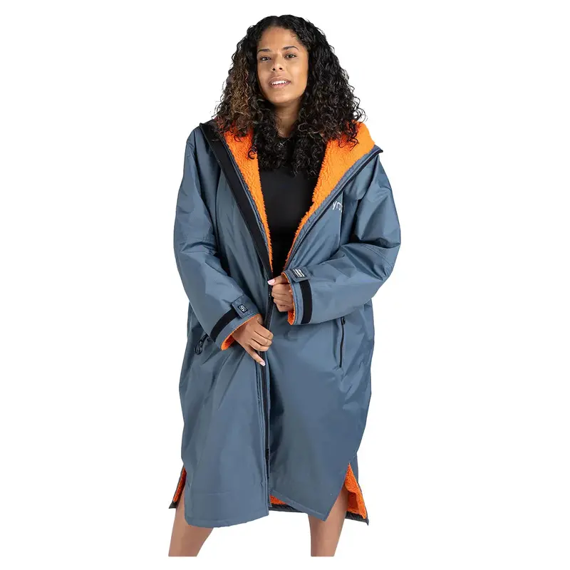 Dryrobe Advance Long-Sleeve Changing Robe – Dark Grey With Orange Trim 1