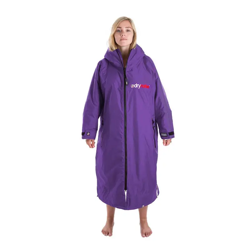 Dryrobe Advance Long-Sleeve Changing Robe – Purple & Grey 1