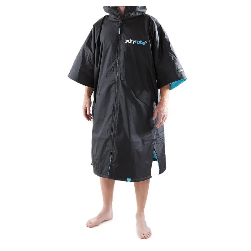 Dryrobe Advance Short-Sleeve Changing Robe – Small (Black & Blue) 1