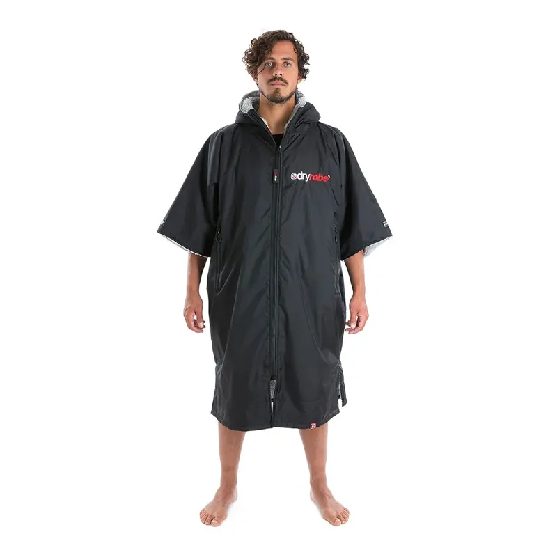 Dryrobe Advance Short-Sleeve Changing Robe – Small (Black & Grey) 1