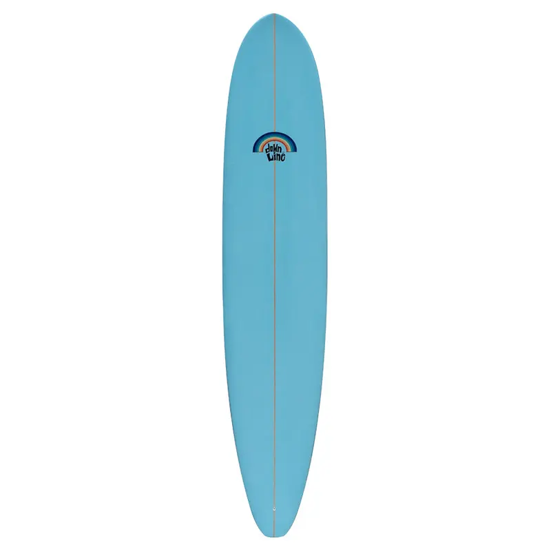 Dtl Surf Co. 9'6" Classic Longboard – Blue And Rainbow Design 1